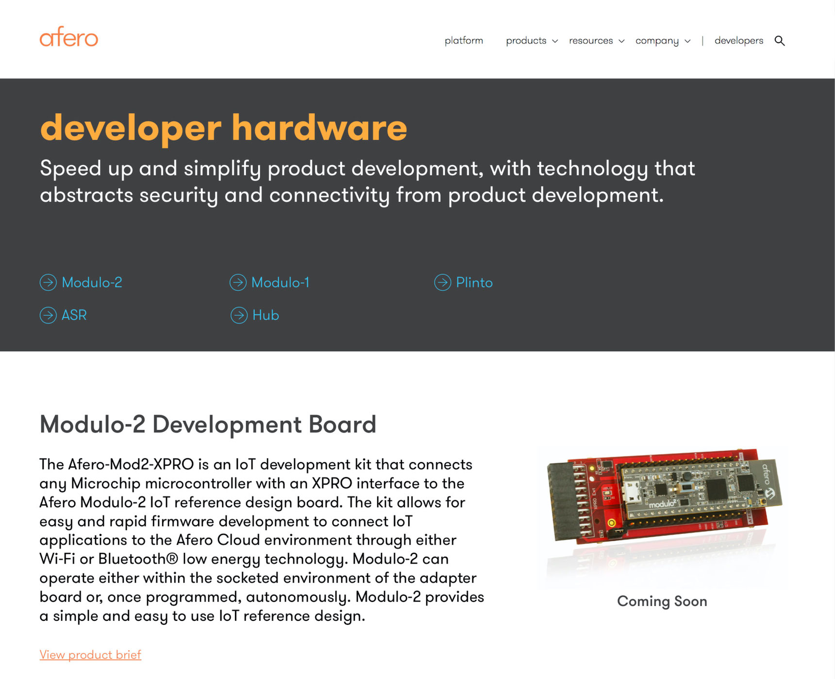 Developer Hardware Webpage